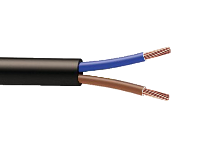 Cable H07RNF "2x" (marron / bleu) à la coupe