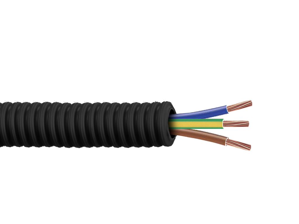 Gaine ICTA préfilée 3G6mm² Ø25 couronne de 50m