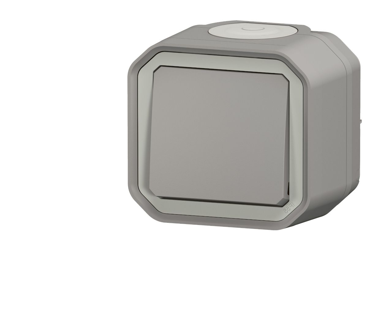 Poussoir lumineux Legrand Plexo™ gris complet