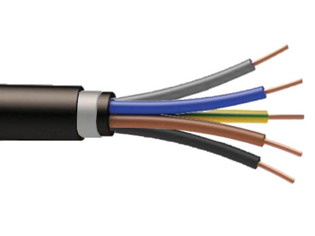 Cable RVFV armé 5G2.5mm² à la coupe (minimum 10m)