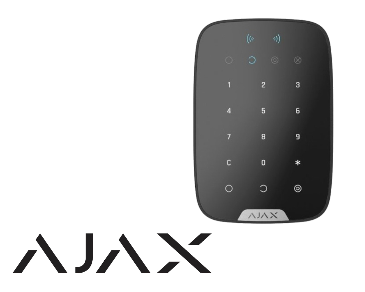 Clavier à code AJAX tactile sans fil avec lecteur de badge, noir