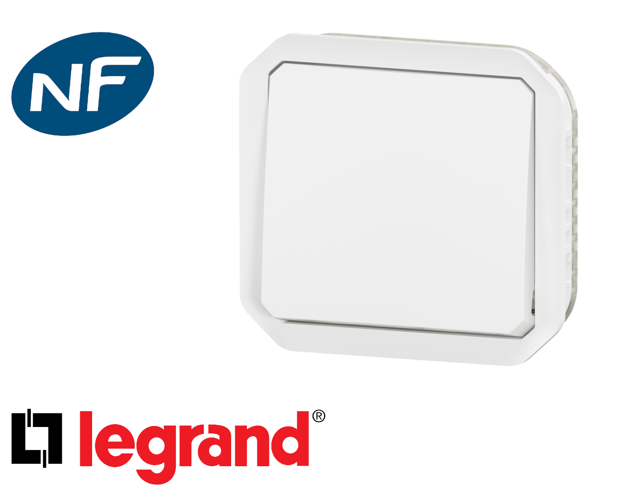 Interrupteur va-et-vient Legrand Plexo™ blanc composable