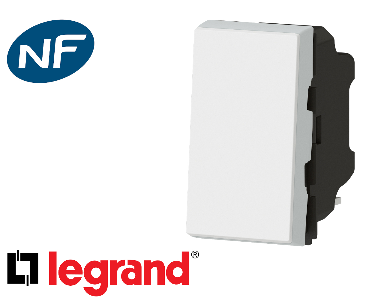 Interrupteur va-et-vient simple 1 module Legrand Mosaic composable