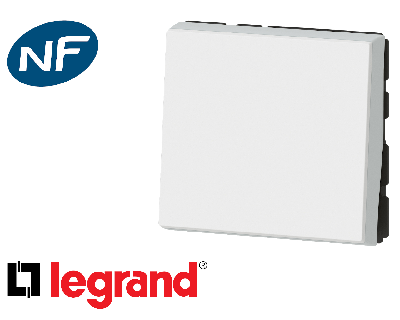 Interrupteur va-et-vient simple 2 modules Legrand Mosaic composable