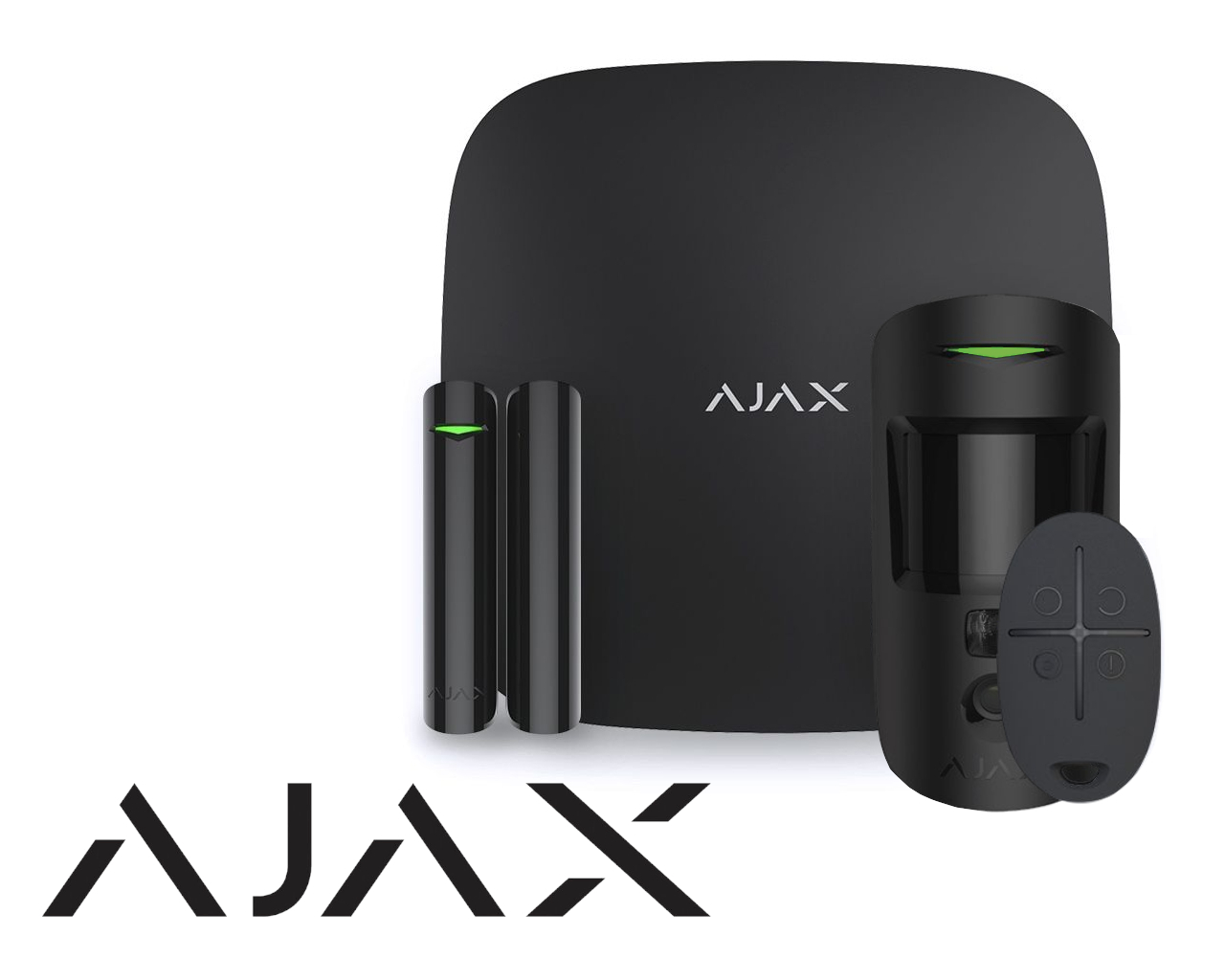 Kit d'alarme AJAX HUB2 (GSM + Ethernet) noire, avec fonction levée de doute