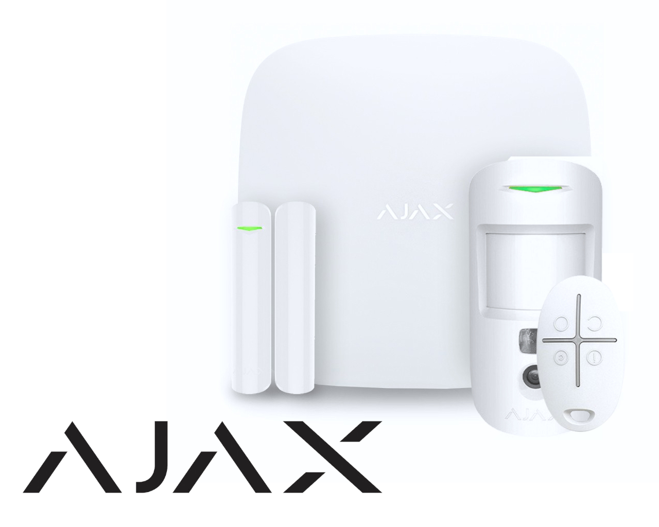 Kit d'alarme AJAX HUB2+ (GSM + Ethernet + Wi-Fi) blanc, avec fonction levée de doute