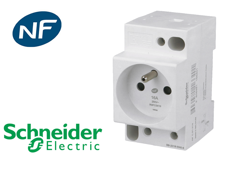 Prise de courant modulaire 2P+T 16A Schneider Resi9 XP