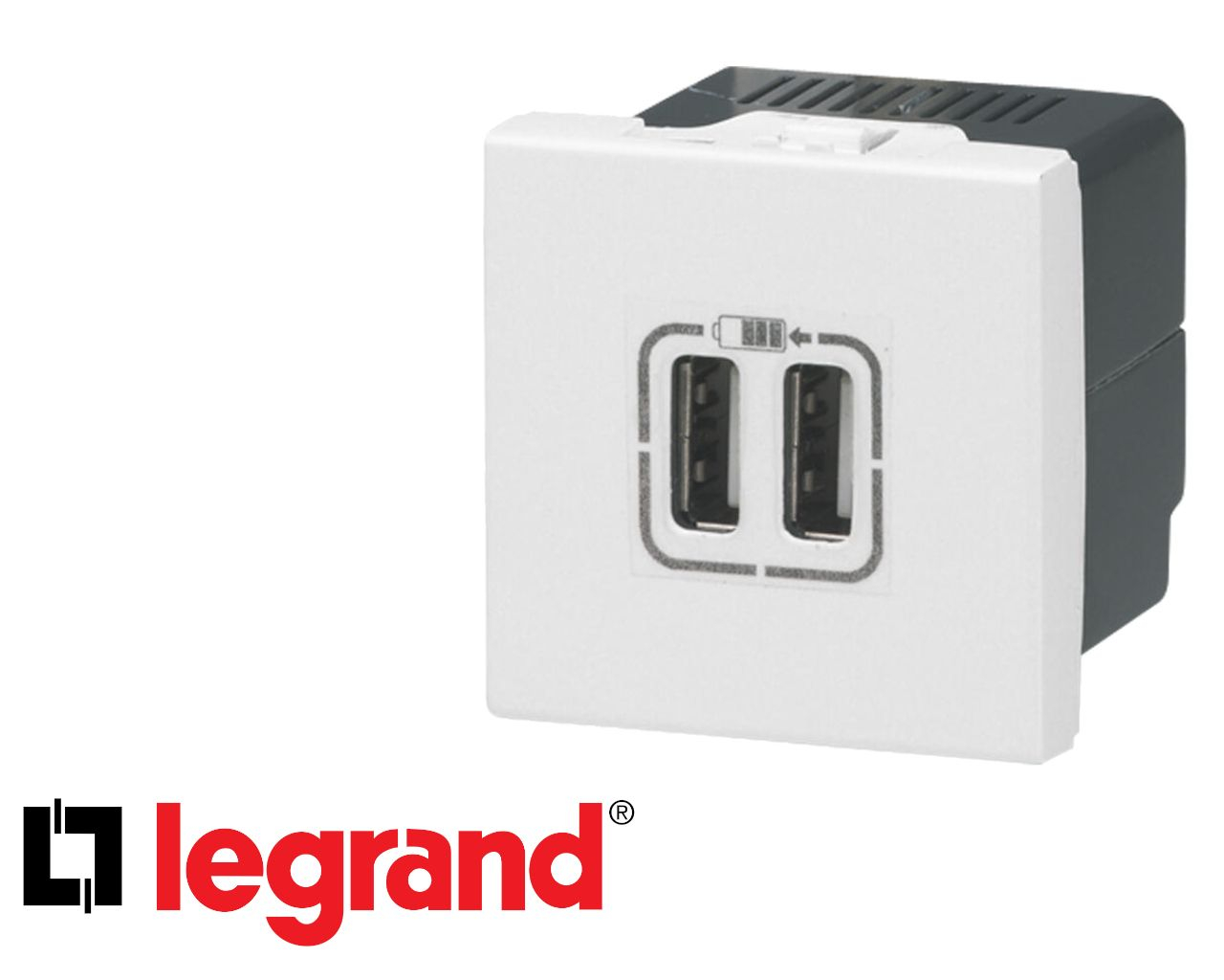 Alimentation USB double 2 modules Legrand Mosaic composable