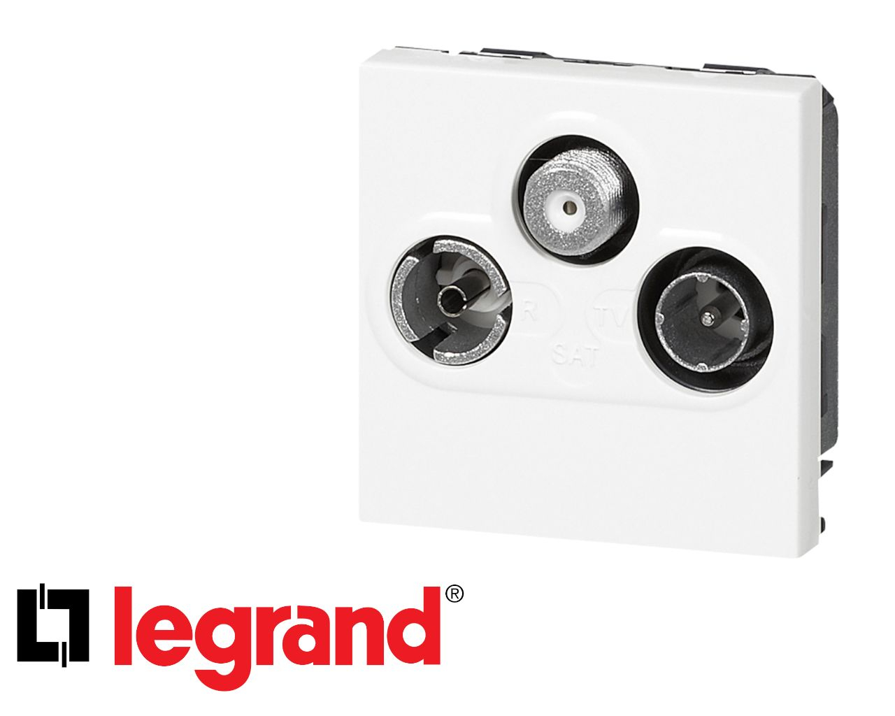 Prise TV/FM/SAT 2 modules Legrand Mosaic composable