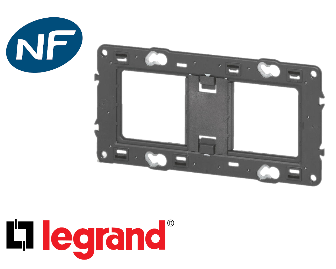 Support de fixation 2 postes Legrand Mosaic composable