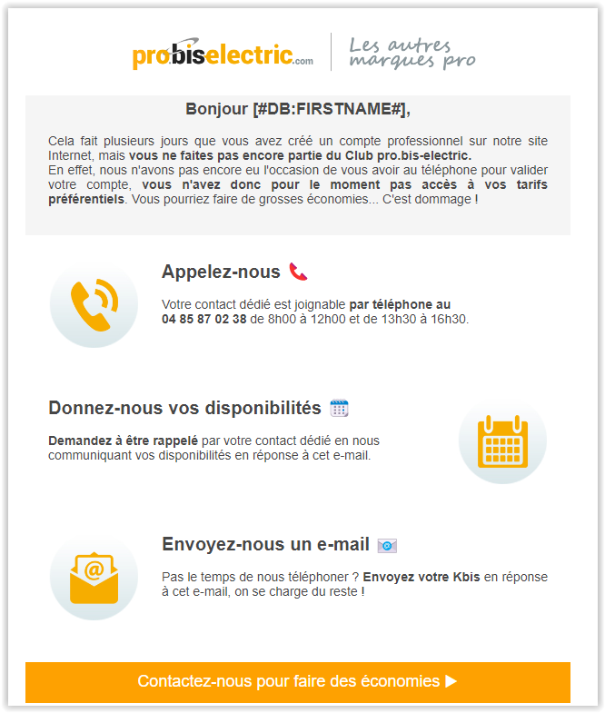  Mail d'information compte pro